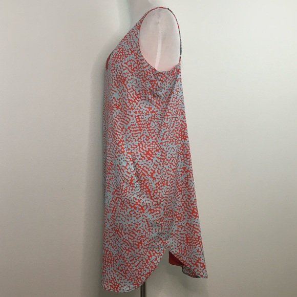 WAYF | Dress w/ Coral & Blue Pattern - Picture 4 of 14